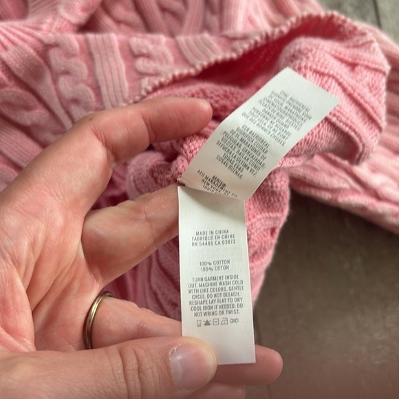 Aerie Size Medium Pink Cable Knit Cropped Sweater - Picture 5 of 5